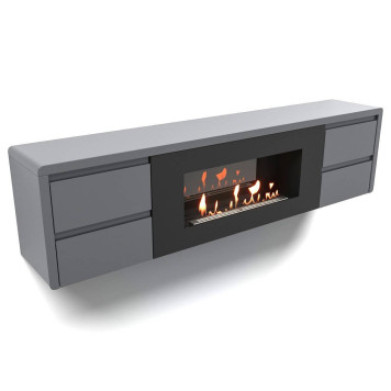 Тумба с биокамином Firelight BFP/P-1700 lux графит-2