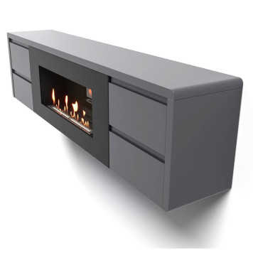 Тумба с биокамином Firelight BFP/P-1700 lux графит-4