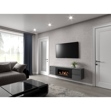 Тумба с биокамином Firelight BFP/P-1700 lux графит-6
