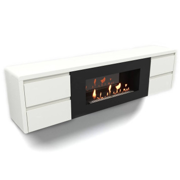 Тумба с биокамином Firelight BFP/P-1700 lux белая-4