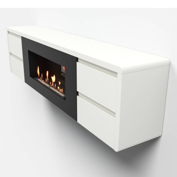 Тумба с биокамином Firelight BFP/P-1700 lux белая-6
