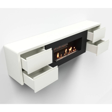 Тумба с биокамином Firelight BFP/P-1700 lux белая-7