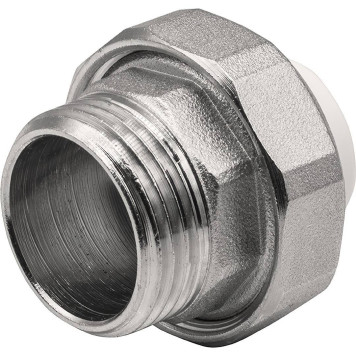 Муфта THERMOLIGHT комбинированная разъемная PP-R НР 20х1 белый (10/160)