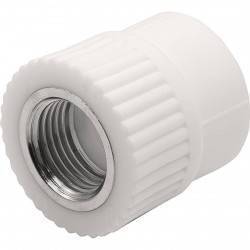 Муфта THERMOLIGHT комбинированная PP-R ВР 25х1/2 quot; белый (20/240)