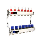 Группа коллекторная с расходомерами VARMEGA VM15107 ВР 1, на 7 контуров 3/4 EK, нерж. сталь