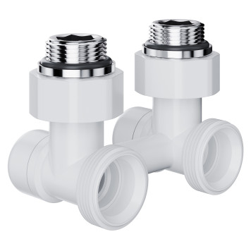 Узел нижнего подключения Royal Thermo Design угловой 1/2х3/4 EK (белый)-1