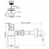 Сифон McAlpine бутылочный 1 1/4 quot; х 32 мм с выпуском 60мм нержавеющая решетка с пробкой выход 32мм компрессионный