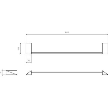 Boheme New Venturo Полотенцедержатель подвесной, 60х8хh3 см, цвет: золото матовое 10312-G-1