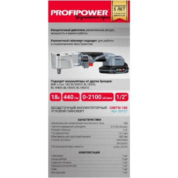 Гайковерты ProfiPower CNDTW-18B-1