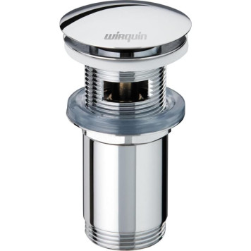 Выпуск Wirquin click-clack с переливом удлинённый с корпусной гайкой, хром