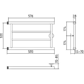 Стилье Минор 0600 Полотенцесушитель водяной для ГВС 59,3x34,8h см, цвет: без покрытия 00600-3260-1