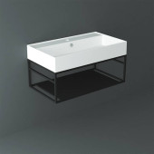 Simas Agile Структура металлическая 81x46xh28см, подвесная, для раковины с 1 отв., AG81, с 1 полкой, цвет: черный матовый. AGSS81