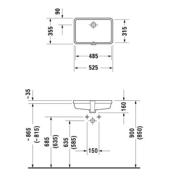 Duravit Vero Раковина 52.5х35.5см., без отв., цвет: белый. 0330480000-1