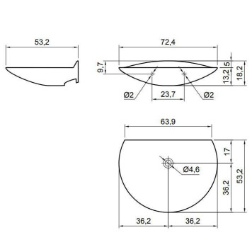 Antonio Lupi Venere Раковина 40х60 см, без отв., подвесная, цвет: белый-8