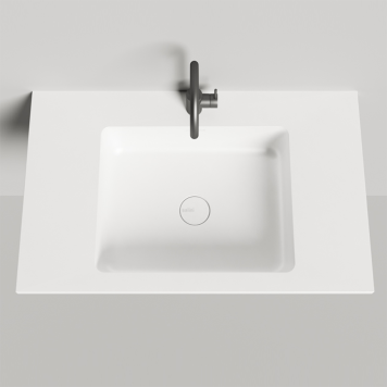 Salini Onda Раковина 80x50х16.3cм., без отв., c переливом, мат-л: S-Stone, цвет: белый матовый. 1402201M-2