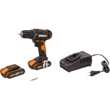 Дрель-шуруповерт аккумуляторная WORX WX108, 45Нм, 20В, 2Ач x2, ЗУ 2А, кейс-5