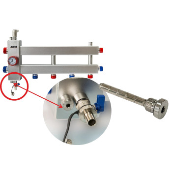 Гидроразделитель нерж. с коллектором горизонтальный, односторонний, 3 контура-1