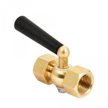 Кран Росма ВВ 1/2 х М20 х 1,5 для манометра, ручка черная