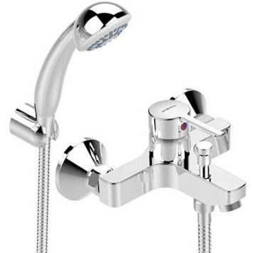 BA279AA LOGIK Смеситель для ванны душевой гарнитур в комплекте (душевая лейка Ø70 мм, металлический шланг 1500 мм, держатель для лейки) BA279AA