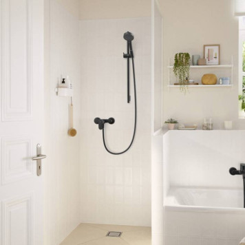 Hansgrohe Rebris E Смеситель для душа, настенный, цвет: черный матовый. 72640670-2