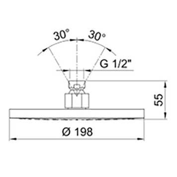 Fantini Nice Верхний душ 20см, цвет: черный матовый-1
