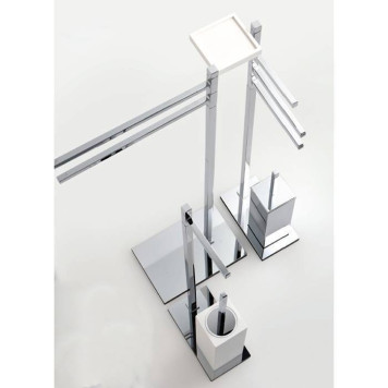 Bertocci Settecento Напольная стойка с ершиком и бумагодержателем, цвет: белый матовый композит/хром. 145 0758 0000-1