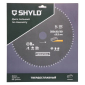 Диск пильный по ламинату SHYLD твердосплавный 250х32/30 мм, 80 зубьев(20560)