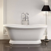 DevonDevon Aurora Ванна из минерального литья отдельностоящая 171x87xh70,5cм , цвет: белый с сифоном цвет хром. AURORAWH