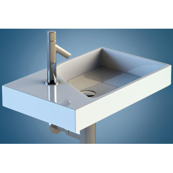 RYTHMIK EXP112-Z-00 Подвесная раковина-столешница гладкая нижняя поверхность, Ш80Г37 см. Одно отверстие для смесителя. Может устанавливаться на мебе EXP112-Z-00-1