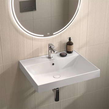 Kerama Marazzi Cubo Раковина 60х48.5х18см., подвесная, мебельная, 1 отв., с переливом, цвет: белый глянцевый. CU.wb.60-2