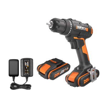 Дрель-шуруповерт аккумуляторная WORX WX100.2, 20В, 2Ач х2, ЗУ 0,4А, сумка-10