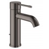 Смеситель GROHE Essence New для раковины с донным клапаном в темном графитовом глянцевом исполнении