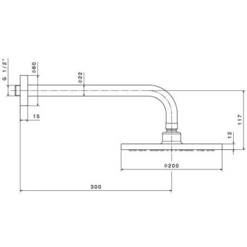 Kerama Marazzi Piano Верхний душ, настенный, amp;quot;тропический дождь amp;quot; цвет: хром-1