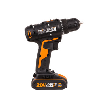 Дрель-шуруповерт аккумуляторная WORX WX100.2, 20В, 2Ач х2, ЗУ 0,4А, сумка-3