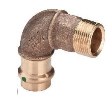 Угловой переход HP 90° Sanpress c SC-Contur 18x3/4, бронза, модель 2224