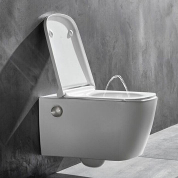 TECEneo Унитаз-биде подвесной 54х36х36см, безободковый, смыв Tornado, с крепежом, цвет: белый. 9700205-3