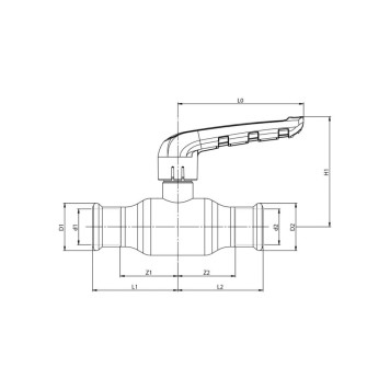 Кран шаровой пресс KAN -therm Steel 22 оцинк. сталь-1