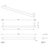 Decor Walther Bar HTE40 Полотенцедержатель 40см, подвесной, цвет: золото. 0856220