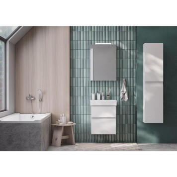 Roca Oleta Зеркальный шкаф 50х70см, SX, c LED-светильником, цвет: белый матовый. A857643501-2
