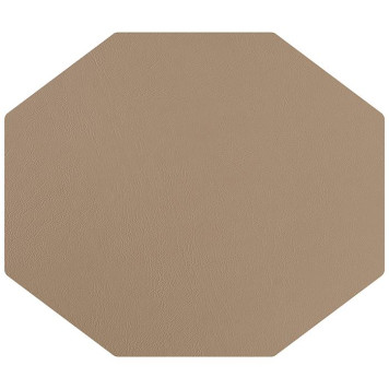 ADJ Плейсмат 44.5х38см., шестиугольный, натуральная кожа, цвет: капучино/шоколад-2