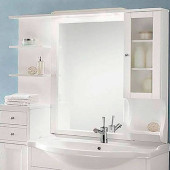 EBAN Eleonora Modular DX Зеркало в раме 107x104 см, со шкафчиком cправа и полочками слева, цвет: bianco decape. FAC07PO,  FCPLS107DB bi decape*1