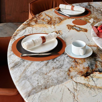 ADJ Круглый плейсмат, D40 см., цвет: коньяк/бордо-3