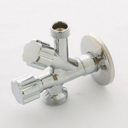 Вентиль НН 1/2" Uni-Fitt LUX, для подключения бачков / смесителей, хромированный, рукоятка металл