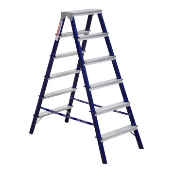 Стремянка Алюмет 6 ступени двухсторонняя стальная (MD8206)