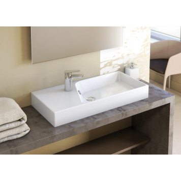 RYTHMIK EXP112-00 Подвесная раковина-столешница Ш80Г37 см. Одно отверстие для смесителя. EXP112-00-3