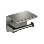 AQ4939BGM ЕВРОПА бумагодержатель с полкой, оружейная сталь (шлиф. черный хром) AQ4939BGM