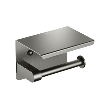 AQ4939BGM ЕВРОПА бумагодержатель с полкой, оружейная сталь (шлиф. черный хром) AQ4939BGM