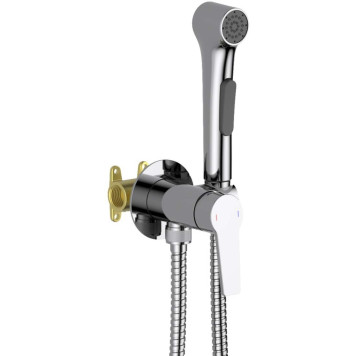 AQ1719CR ЛУГАНО комплект для гигиенического душа встроенный (смеситель + гигиеническая лейка + шланг) AQ1719CR