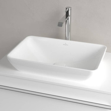 Villeroy Boch Venticello Раковина накладная 55х36см, без отв., с переливом, CeramicPlus, цвет: альпийский белый-2