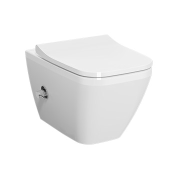 7082B003-7209 Подвесной унитаз Integra Square 54 см, безободковый с функцией биде и встроенным смесителем (НУЖНА КРЫШКА 191-003-009, 810-003-009) 7082B003-7209